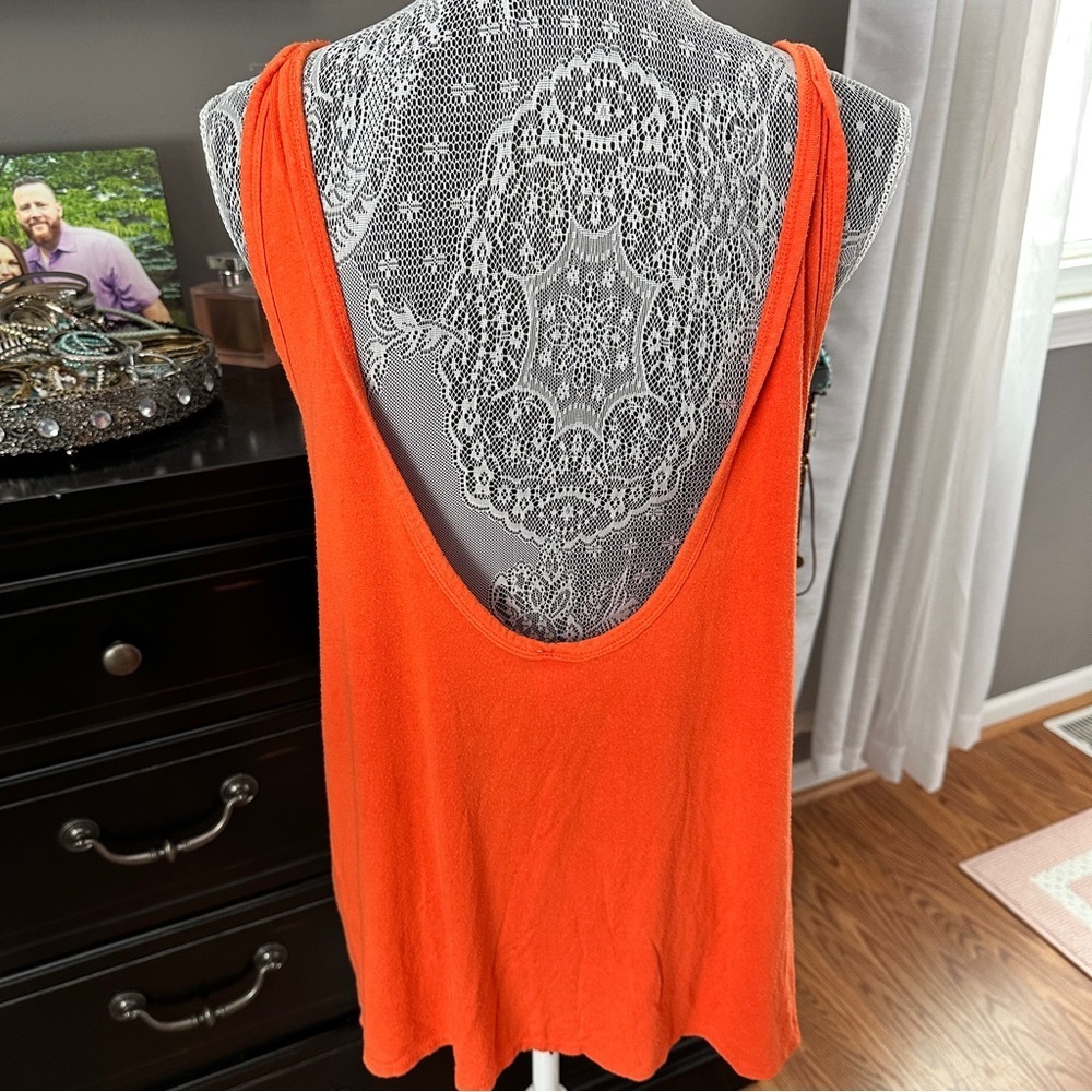 We The Free Bright Orange Scoop Neck Soft Knit, Easy Fit, Layering Essential S - Picture 5 of 11